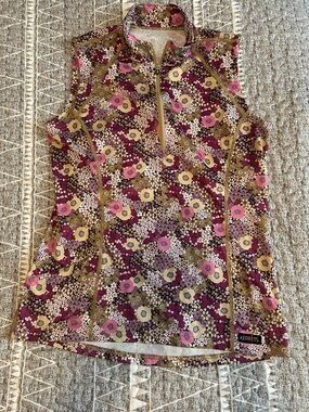 Kerrits Floral Sleeveless Half-Zip Top in Pink, Burgundy, Olive